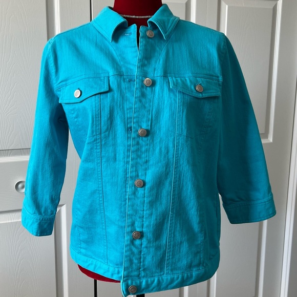 Denim&Co Jackets & Blazers - Denim & Co. 3/4 sleeve colored denim Jean jacket